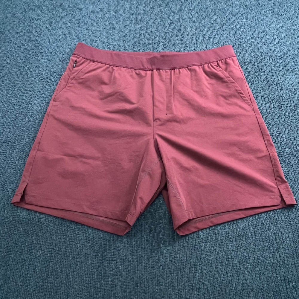 Public Rec All Day Every Day Shorts Mens 38 Burgundy Maroon Stretch 7.5 Inseam‎